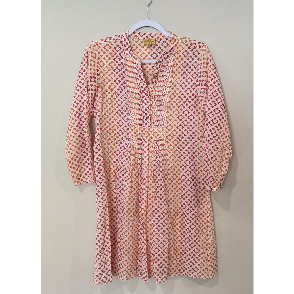 Roller Rabbit Women Tunic Blouse Cotton 3/4 Sleeve Size XS 2370